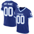 Custom Royal White-Light Blue Mesh Authentic Throwback Football Jersey