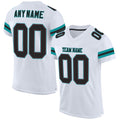 Custom White Black-Aqua Mesh Authentic Football Jersey