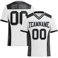 Custom White Black-Gray Authentic Football Jersey