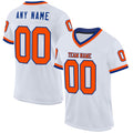 Custom White Orange-Royal Mesh Authentic Throwback Football Jersey