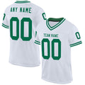 Custom White Kelly Green Mesh Authentic Throwback Football Jersey