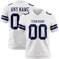 Custom White Navy Authentic Football Jersey