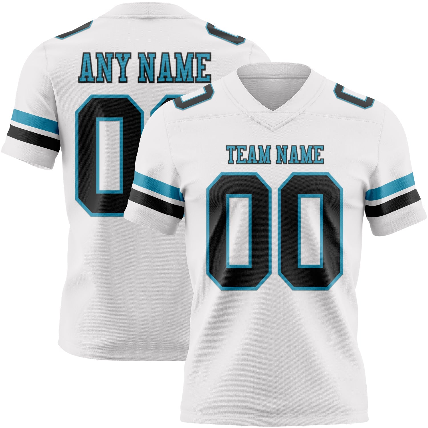 Custom White Black-Panther Blue Authentic Football Jersey