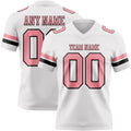 Custom White Medium Pink-Black Authentic Football Jersey