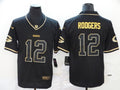 Men's Green Bay Packers #12 Aaron Rodgers Black Game Player Jersey1
