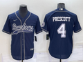 Men's Dallas Cowboys Dak Prescott #4 Navy Player Jersey1 Joint Edition