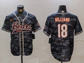 Men's Chicago Bears Caleb Williams #18 Grey Camouflage Game Jersey1