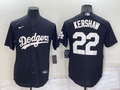 Men's Los Angeles Dodgers Clayton Kershaw #22 Black Replica Baseball Jersey1