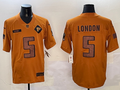 Men's Atlanta Falcons Drake London #5 Brown 2023 Salute To Service Limited Jersey1