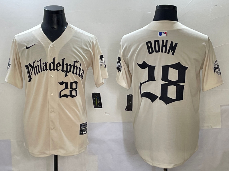 Men's Philadelphia Phillies Alec Bohm #28 Cream Player Jersey