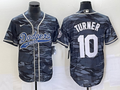 Men's Los Angeles Dodgers Justin Turner #10 Grey Camouflage Player Jersey1 Joint Edition