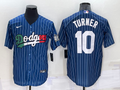 Men's Los Angeles Dodgers Justin Turner #10 Blue Player Game Jersey1