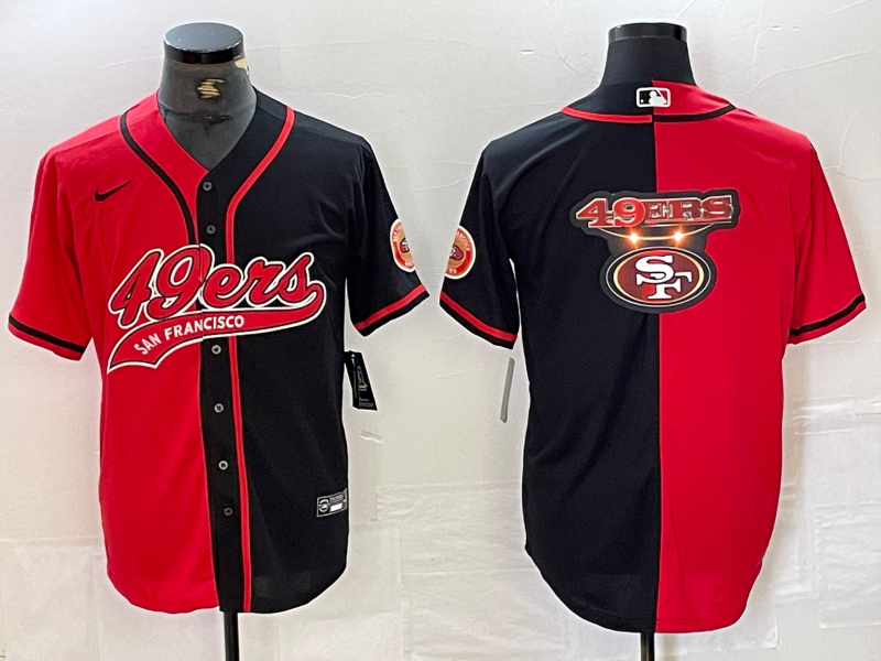 Men's San Francisco 49ers Red/Black Team Jersey1 Joint Edition