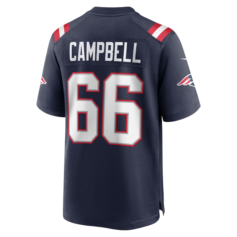 Men's New England Patriots Will Campbell Nike Navy 2025 NFL Draft First Round Pick Game Jersey