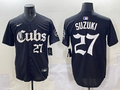 Men's Chicago Cubs Seiya Suzuki #27 Black Replica Player Jersey