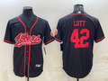 Men's San Francisco 49ers Ronnie Lott #42 Black Game Jersey1 Joint Edition