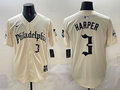 Men's Philadelphia Phillies Bryce Harper #3 Cream Limited Player Jersey