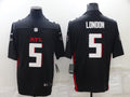 Men's Atlanta Falcons Drake London #5 Black Game Jersey1