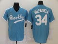 Men's Los Angeles Dodgers Fernando Valenzuela #34 Light Blue Replica Baseball Jersey1