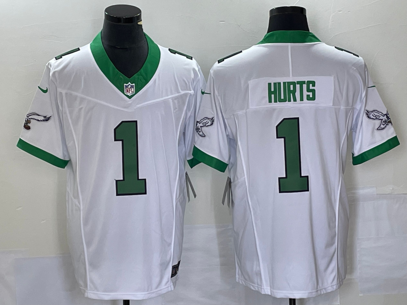 Men's Philadelphia Eagles Jalen Hurts #1 White Game Player Jersey1