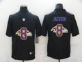 Men's Baltimore Ravens #8 Lamar Jackson Black Authentic Game Jersey1
