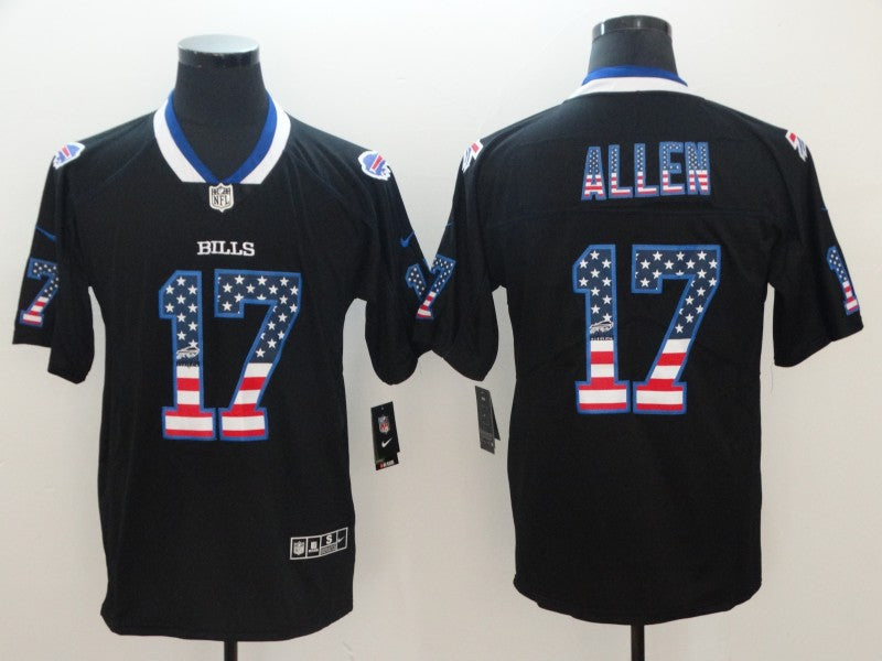 Men's Buffalo Bills Josh Allen #17 Black Game Jersey1