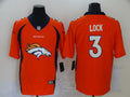 Men's Denver Broncos Drew Lock #3 Orange Player Game Jersey1