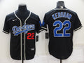 Men's Los Angeles Dodgers Clayton Kershaw #22 Black Game Player Jersey1