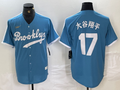 Men's Los Angeles Dodgers Shohei Ohtani #17 Light Blue Cooperstown Collection Player Jersey1