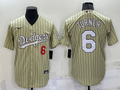 Men's Los Angeles Dodgers Trea Turner #6 Gold Replica Baseball Jersey1