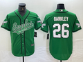 Men's Philadelphia Eagles Saquon Barkley #26 Kelly Green Game Jersey1 Joint Edition
