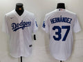 Men's Los Angeles Dodgers Teoscar Hernandez #37 White Home Replica Player Jersey