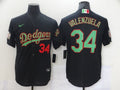 Men's Los Angeles Dodgers Fernando Valenzuela #34 Black Replica Game Jersey1