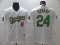 Men's Los Angeles Dodgers Kobe Bryant #8-24 White Authentic Game Jersey1