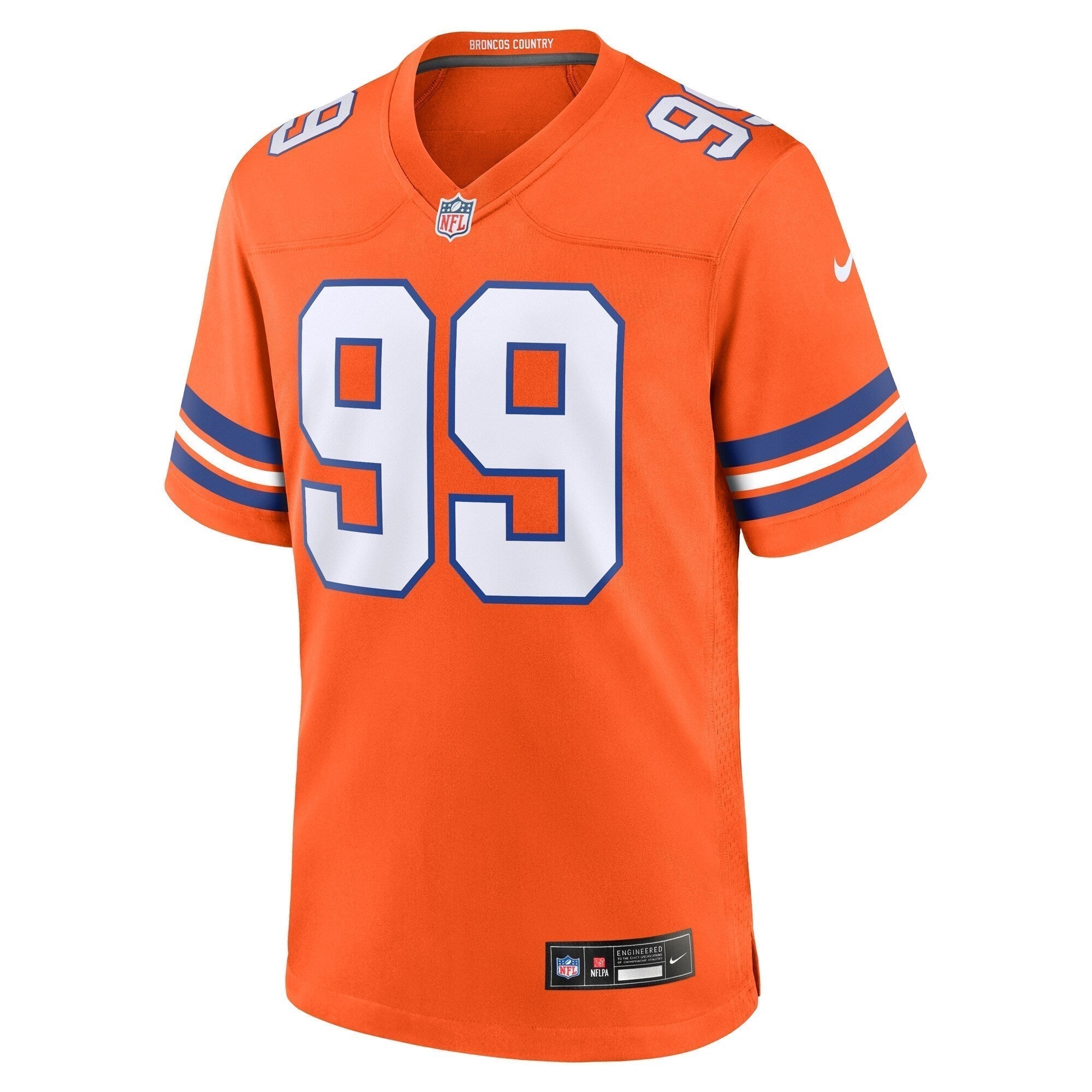 Zach Allen Denver Broncos Nike Mile High Collection 1977 Throwback   Game Jersey - Orange