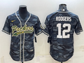 Men's Green Bay Packers Aaron Rodgers #12 Grey camouflage Game Jersey1 Joint Edition