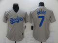 Men's Los Angeles Dodgers Julio Urias #7 Gray Replica Baseball Jersey1