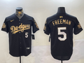 Men's Los Angeles Dodgers Freddie Freeman #5 Black Game Player Jersey