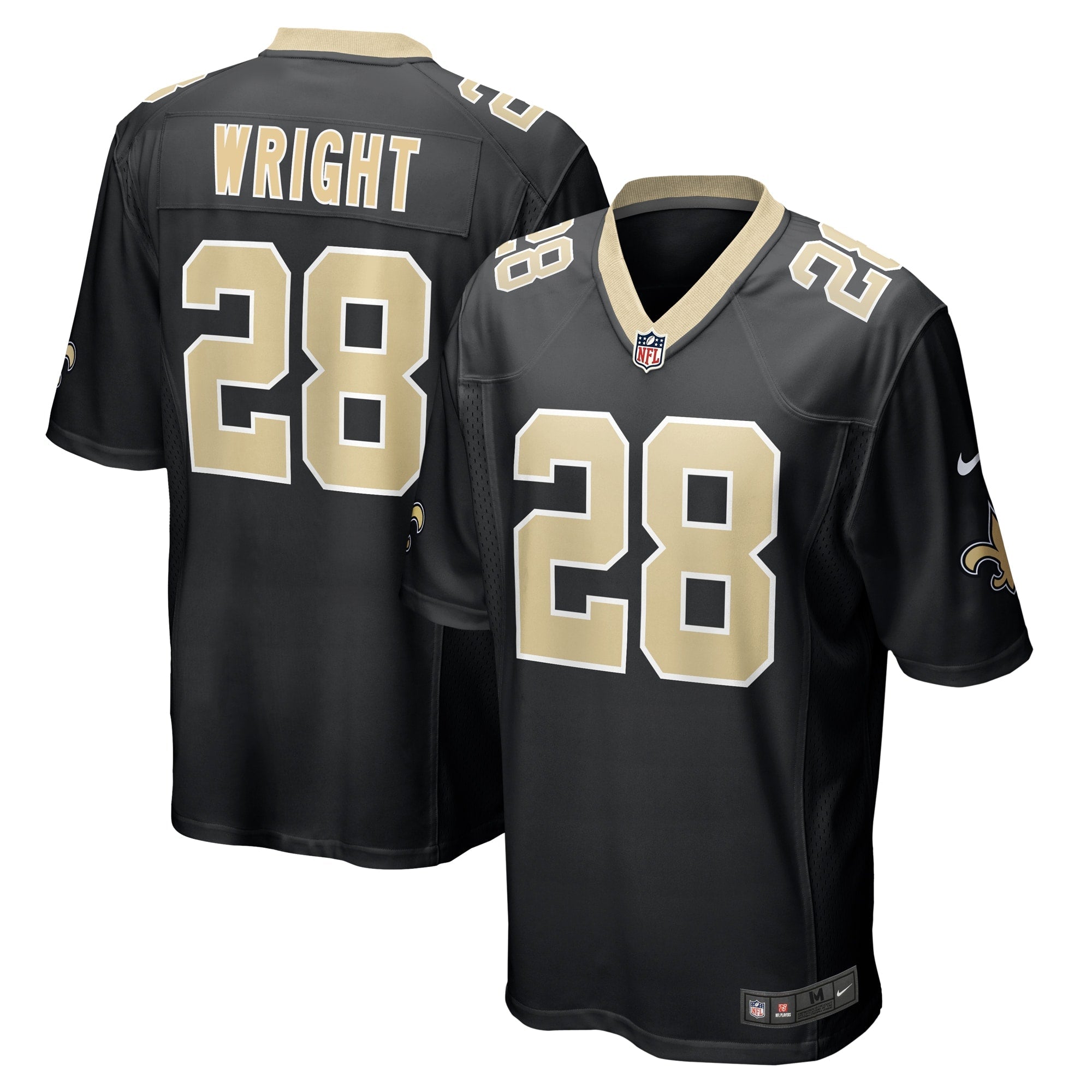 Rejzohn Wright New Orleans Saints Nike  Game Jersey -  Black