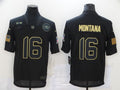 Men's San Francisco 49ers #16 Joe Montana Black Game Player Jersey1