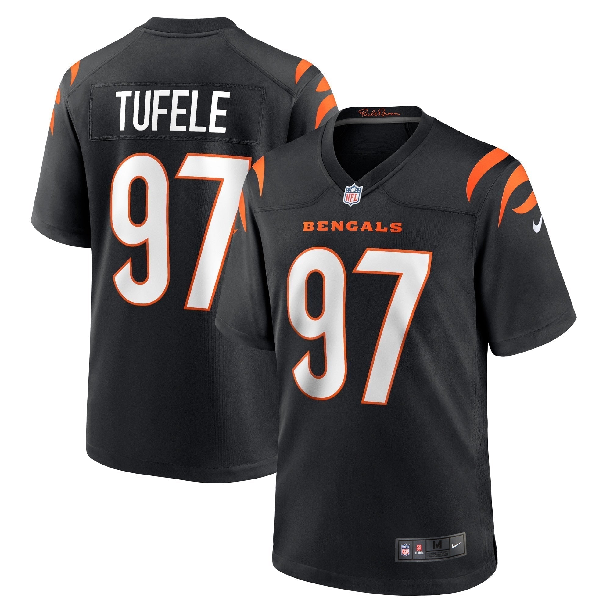 Jay Tufele Cincinnati Bengals Nike Game   Jersey - Black