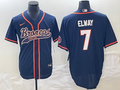 Men's Denver Broncos John Elway #7 Navy Game Jersey1 Joint Edition