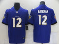 Men's Baltimore Ravens Rashod Bateman #12 Purple Game Jersey1