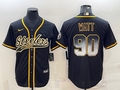 Men's Pittsburgh Steelers T.J. Watt #90 Black Fashion Jersey1 Joint edition