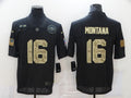 Men's San Francisco 49ers #16 Joe Montana Black Player Game Jersey1