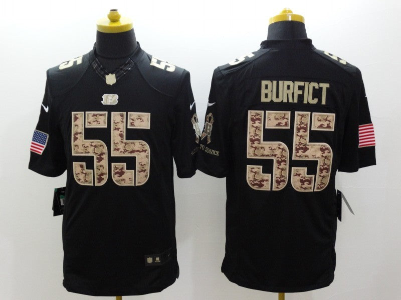 Men's Cincinnati Bengals Vontaze Burfict #55 Black Game Player Jersey1