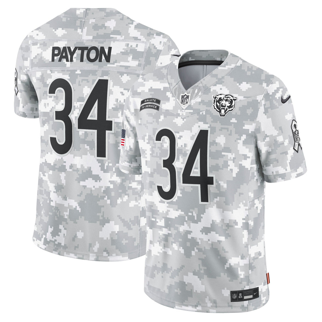 Walter Payton Chicago Bears Nike 2024 Salute to Service Retired   Limited Jersey - Arctic Camo