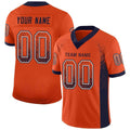 Custom Orange Navy-White Drift Fashion Football Jersey