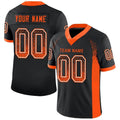 Custom Black Orange-White Drift Fashion Football Jersey