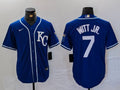 Men's Kansas City Royals Bobby Witt Jr. #7 Royal Replica Player Jersey1